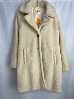 C&C California Faux Fur Cream Coat 9954 NWT Women's XL