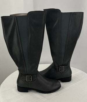 Comfortview Women's Gray Milan Wide Calf Knee High Winter Boots Size 9.5W