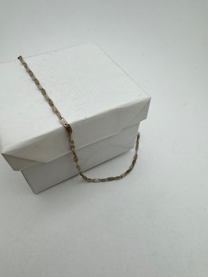 925 Sterling Silver Bracelet 2.1g Coin Chain 10 in.