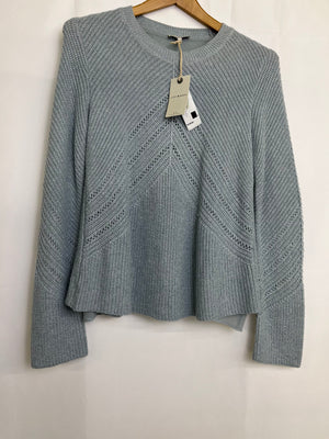 Lucky Brand Blue Sparkle Cashmere Blend Pullover Knit Sweater Women's M NWT