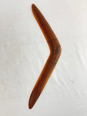 VTG Latje Latje Tribe Boomerang Hand Carved Redgum Wood Kangaroo Aboriginal Art
