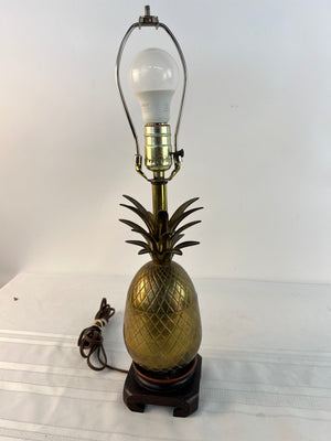 Brass Pineapple Table Accent Lamp Vintage Mid Century Hollywood Regency Works