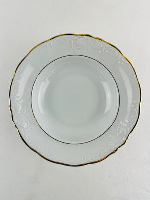 Royal Kent RKT17 White Gold Trim Soup Bowls Set of 8 Vintage