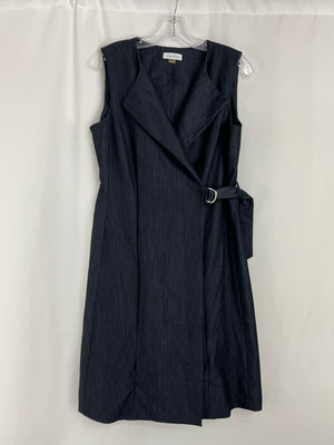 Calvin Klein Denim Sleeveless A Line Wrap Dress with Belt Size 10
