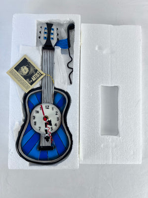 Allen Design Studios RARE Blue Tunes Guitar Clock with Pendulum Open Box