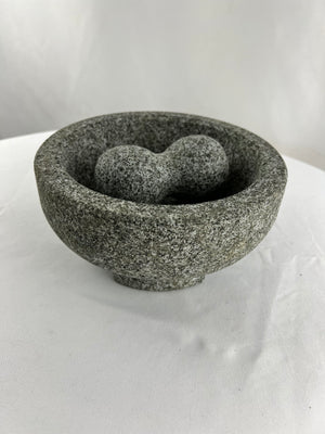 Large Mortar and Pestle - 4 Cup Unpolished Granite Bowl Molcajete Mexican Mortar