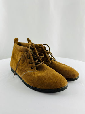 UGG Wool Lined Brown Suede Lace Up Chukka Ankle Booties Women's Size 9
