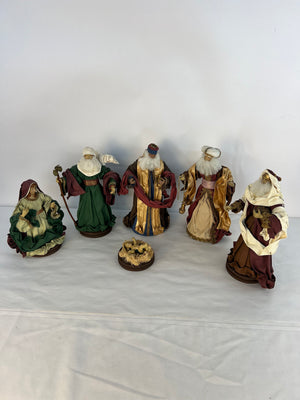 Philippine Stiff Fabrache' Fabric Mache Cloth Nativity Holy Family Christmas 6PC