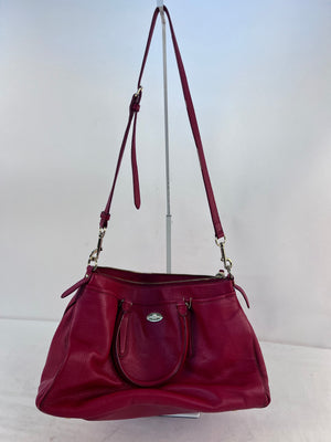 Coach Pebbled Leather Morgan Satchel Ruby Red Style #F35185