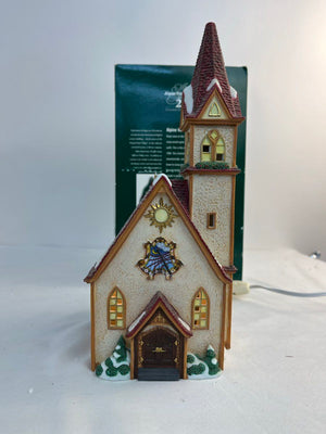 Dept 56 Alpine Village Merry Christmas Church Set of 2 56237 20th Anniversary
