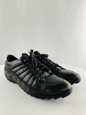 Versace Collection Brown Leather Casual Sneakers Men's 43/10 with Box