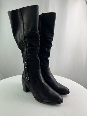 Kim Rogers Ultra Comfort Technology Oster Black Faux Suede Knee Hi Boot 10M WC