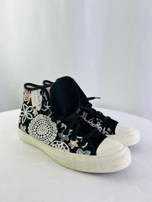 Converse Chuck Taylor All Star Crochet Floral Butterflies High Top Size 8.5