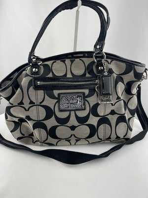 Coach Signature Daisy Black Large Tote Zip Top Crossbody F23391