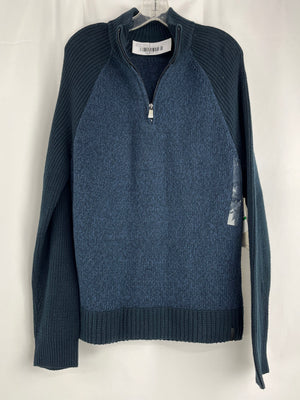 Calvin Klein Jeans Carbon Blue Pullover Zip Up Sweater Men's Size Large NWT