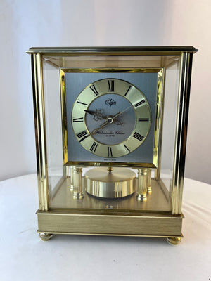 Vintage Elgin Quartz Westminster Chime Atmos Style Brass Mantle Clock - Untested