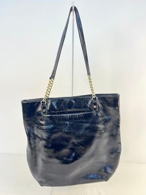 Michael Kors Patent Leather Chain Handle Tote Bag