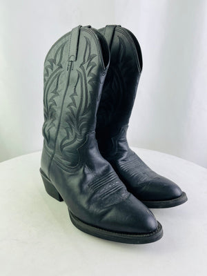 Tony Lama BB2020 Black Leather Cowboy Western Boots Men's 8.5 EE (Extra Wide)