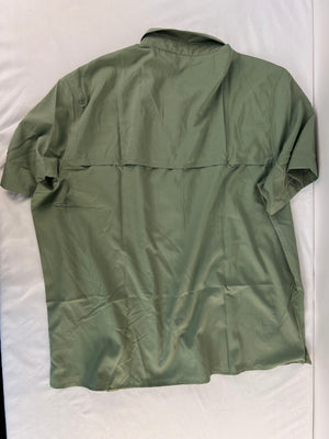 Eddie Bauer TrailTek Short Sleeve Button Up Fishing Shirt Green Mens Sz XXL NWT