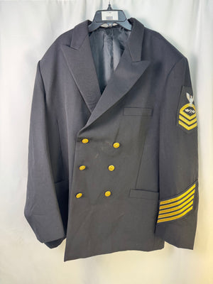 US Navy CPO Tailored Dress Coat w/ Stripes Men's X-Large 45 in. Chest