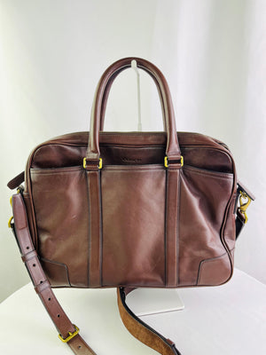 Coach 70777 Bleecker Brown Leather Commuter Briefcase Messenger Laptop Bag