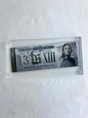 Taylor Swift Reputation Stadium Tour Commemorative VIP Ticket in Display Case