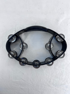 LP Latin Percussion Hand-Held Tambourine Black Oblong Double Row