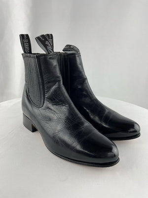 El Canelo Black Leather Pull On Ankle Boots 9042431 Men's 9.5