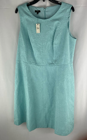 Talbot's Womens Teal Floral Sleeveless Party Formal Dress Size 16P NWT MSRP $159