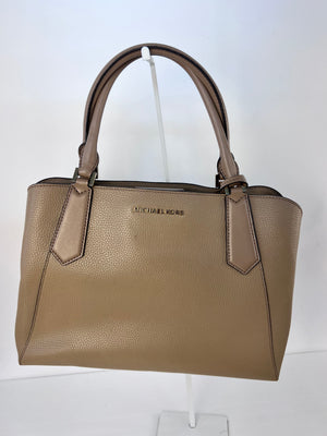 Michael Kors Kimberly Large Leather Satchel Shoulder Handbag Khaki 35F9GKFS7T