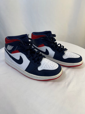 Nike Air Jordan 1 Mid SE USA Olympic Navy White Red 852542-104 Men Size 10.5