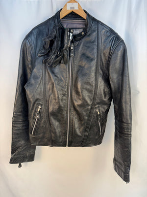 Vintage Wilsons Leather Motorcycle Jacket Womens S Thinsulate Liner Gloves Black
