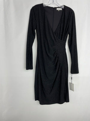 Calvin Klein Women's Sparkle Ruched Faux-Wrap Dress Size 6 NWT