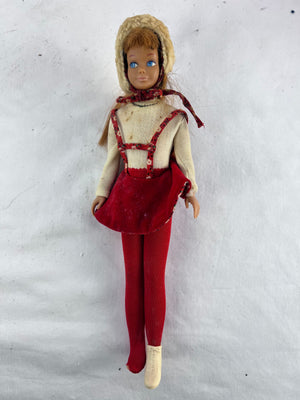 Vintage Barbie Skipper Doll in Skating Outfit, Red Hair