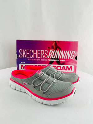 Skechers Sport Free Play Gray Hot Pink Flex Sole Slip On Sneakers Women 8.5 NIB