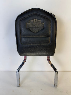 OEM Harley Chrome Sissy Bar Upright Passenger Backrest Medallion ~7.75" Narrow